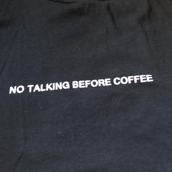 No Talking Before Coffee Crop Top - Picture 2 of 3